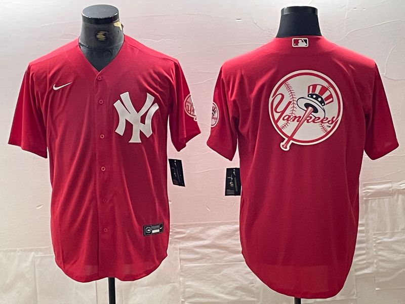 Men New York Yankees Blank Red joint name Nike 2024 MLB Jersey style 13->new york yankees->MLB Jersey